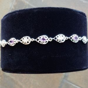 Sterling Silver & amethyst bracelet